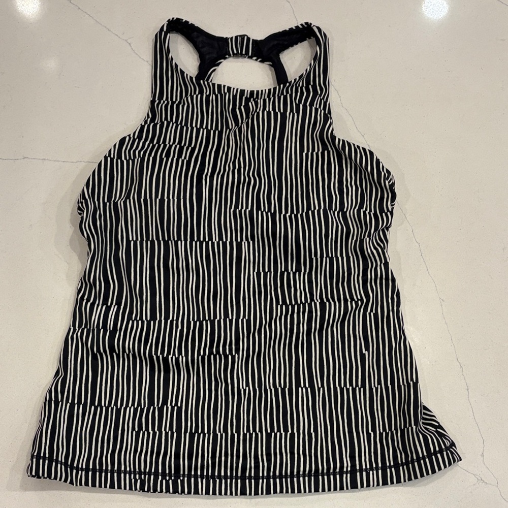 Athleta Striped Black and White Women's Swim Tank